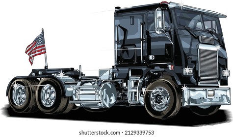 Truck car isolated on white background. vector illustration. For T-shirt and poster