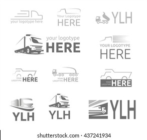 Truck car logotypes set