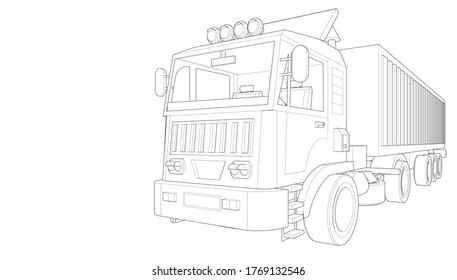 
truck car transportation 3d illustration