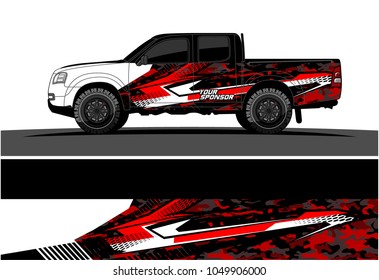 Truck, car And Vehicle racing graphic kit background for wrap and vinyl sticker