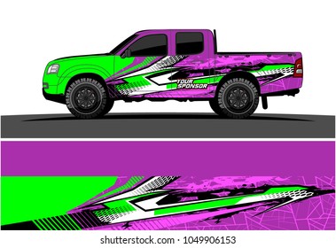 Truck, car And Vehicle racing graphic kit background for wrap and vinyl sticker