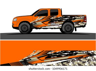 Truck, car And Vehicle racing graphic kit background for wrap and vinyl sticker