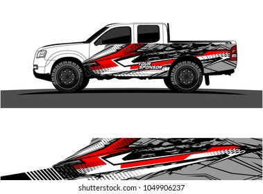 Truck, car And Vehicle racing graphic kit background for wrap and vinyl sticker