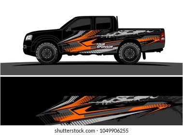 Truck, car And Vehicle racing graphic kit background for wrap and vinyl sticker