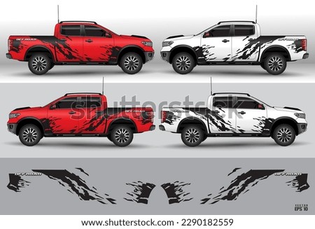 Truck car wrap design vector. Graphic abstract stripe racing background kit designs for wrap vehicle