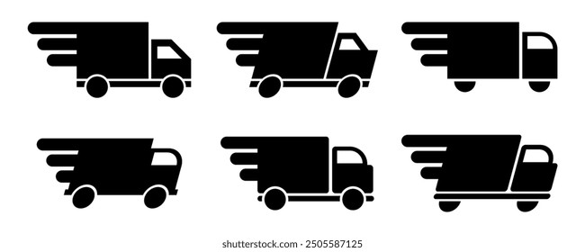 LKW, Fracht, Transport, Fahrzeugverteilung bestellen, Versand oder Lieferzeichen Symbol ui und ui Design