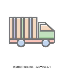 Truck, Cargo, Frieght Vector Awesome Fill Icon