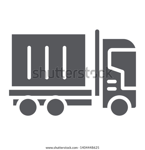 Truck cargo glyph icon, transportation and delivery,
lorry sign, vector graphics, a solid pattern on a white background,
eps 10.
