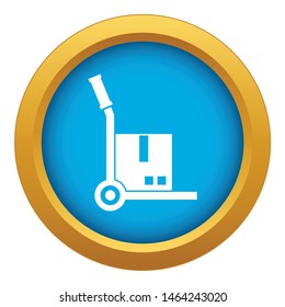 Truck with cargo icon blue vector isolated on white background for any design