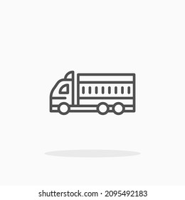 Truck Cargo icon. Editable Stroke and pixel perfect. Outline style. Vector illustration. Enjoy this icon for your project.