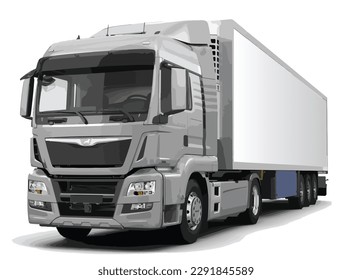 truck cargo road isolated background white grey design vector template