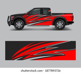 truck and cargo van wrap vector, Car decal wrap design. Graphic abstract stripe designs for vehicle, race, offroad, adventure and livery car