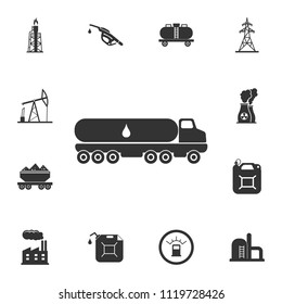 Truck carrier fuel icon. Simple element illustration. Truck carrier fuel symbol design from Petrol collection set. Can be used for web and mobile on white background