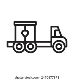 Truck carrying gift box icon line art vector