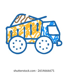 truck carrying peat doodle icon sketch vector. truck carrying peat sign. isolated symbol illustration