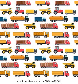 Truck Cars Seamless Pattern Background Vector Illustration EPS10