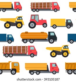 Truck Cars Seamless Pattern Background Vector Illustration EPS10