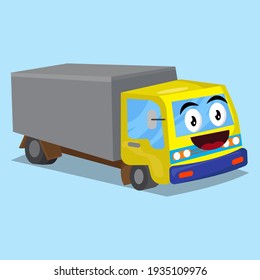 truck cartoon character illustration of vector graphic