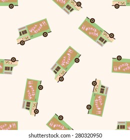 truck , cartoon seamless pattern background