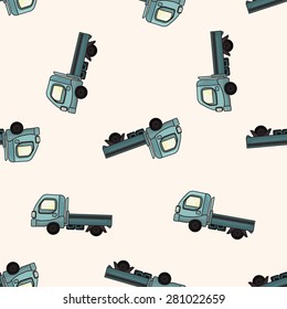 truck , cartoon seamless pattern background