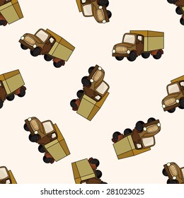 truck , cartoon seamless pattern background