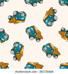 truck , cartoon seamless pattern background