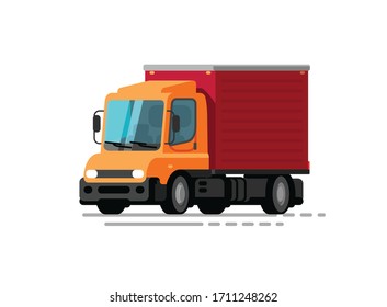 Truck cartoon. Transport, moving, delivery vector illustration