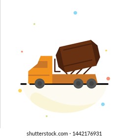 Truck, Cement, Construction, Vehicle, Roller Abstract Flat Color Icon Template