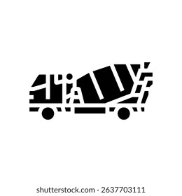 truck cement production glyph icon vector. truck cement production sign. isolated symbol illustration