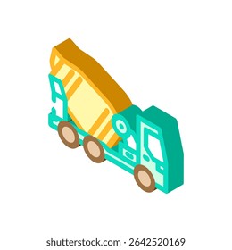 caminhão cimento produção ícone isométrico vetor. caminhão cimento produção sinal. ilustração símbolo isolado