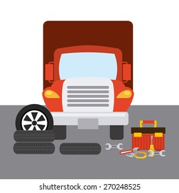 truck change tires design, vector illustration eps10 graphic 