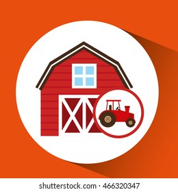 truck, chicken and farm icon, vector illustration