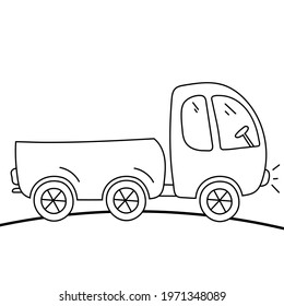 Truck for children's coloring. Illustration in doodle style.