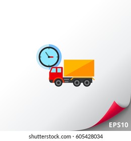Truck and clock Icon