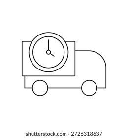 Camión con reloj que simboliza la entrega programada o programada.