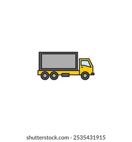 Truck colored vector icon on white background