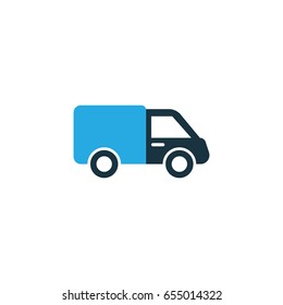 Truck Colorful Icon Symbol. Premium Quality Isolated Lorry Element In Trendy Style.