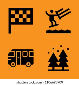 truck, commercial, auto and shape icons set. Vector illustration for web and design