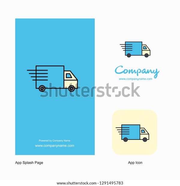 Truck Company Logo App Icon and Splash\
Page Design. Creative Business App Design\
Elements