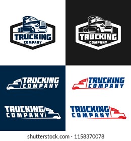 Truck Company Transportation Logo set Illustration