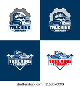 Truck Company Transportation Logo set Illustration