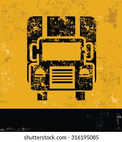 Truck concept design, yellow grunge vector