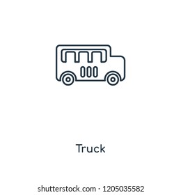 Truck concept line icon. Linear Truck concept outline symbol design. This simple element illustration can be used for web and mobile UI/UX.