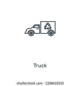 Truck concept line icon. Linear Truck concept outline symbol design. This simple element illustration can be used for web and mobile UI/UX.