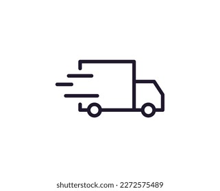 Truck concept. Modern outline high quality illustration for banners, flyers and web sites. Editable stroke in trendy flat style. Line icon of delivery 