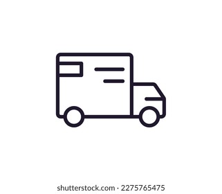 Truck concept. Modern outline high quality illustration for banners, flyers and web sites. Editable stroke in trendy flat style. Line icon of delivery 