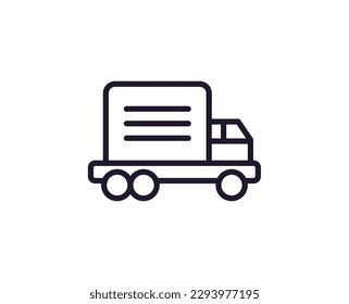 Truck concept. Modern outline high quality illustration for banners, flyers and web sites. Editable stroke in trendy flat style. Line icon of delivery 