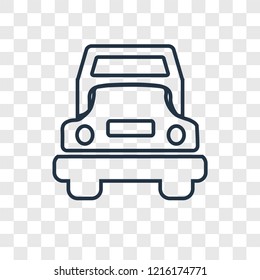 Truck concept vector linear icon isolated on transparent background, Truck concept transparency concept in outline style