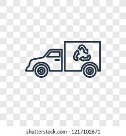 Truck concept vector linear icon isolated on transparent background, Truck concept transparency concept in outline style