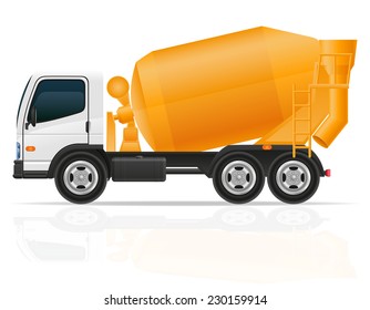 truck concrete mixer for construction vector illustration isolated on white background